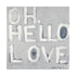 Oh, Hello Love grey white word art print by Kerri Rosenthal - Unique artwork for living room wall decor