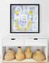 Oh Hello Smiley art print by Kerri Rosenthal - Wall Word Art Framed Unique artwork for living room wall decor