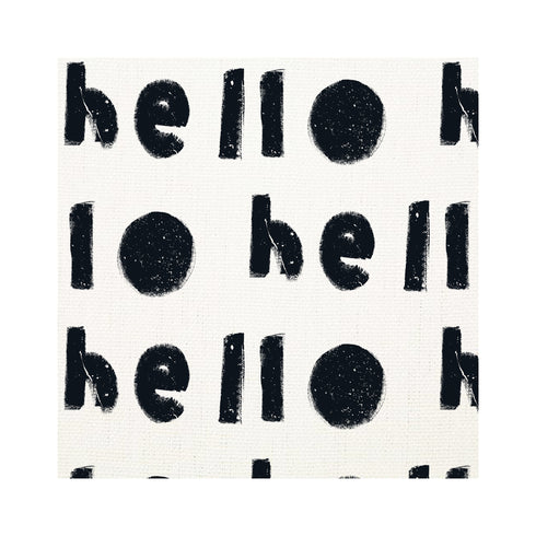 Oh Hi Carbon black white cotton and oyster linen fabric - Kerri Rosenthal