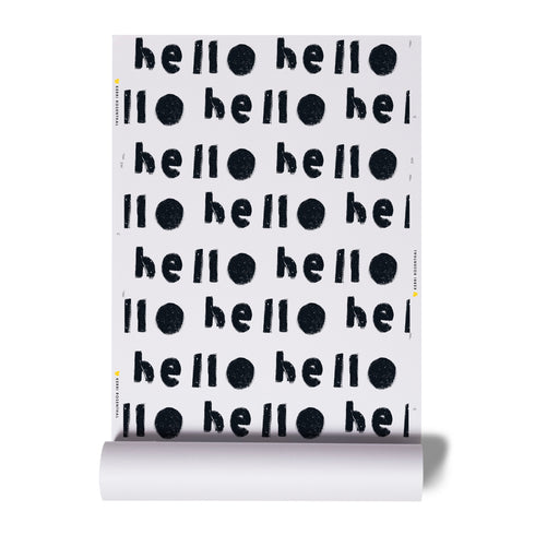 Unique high quality white ground with carbon black oh hi wallpaper by kerri rosenthal - designer wall paper