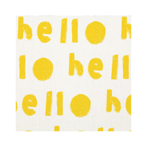 Oh Hi Sunshine yellow white cotton and oyster linen fabric - Kerri Rosenthal