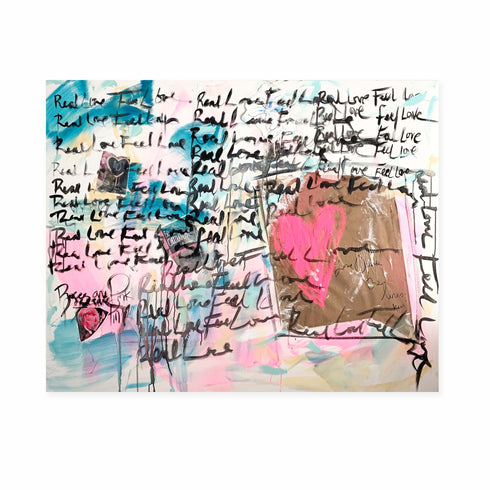 Love Inside Out colorful multi art print by Kerri Rosenthal - Unique artwork for living room wall decor