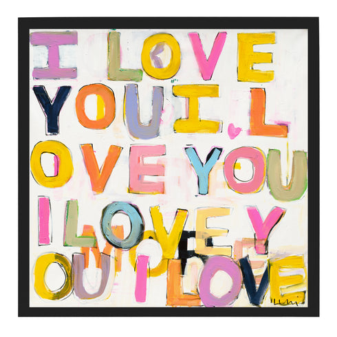 Oui To Love colorful word art print by Kerri Rosenthal - Unique artwork for living room wall decor