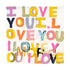 Oui To Love colorful word art print by Kerri Rosenthal - Unique artwork for living room wall decor