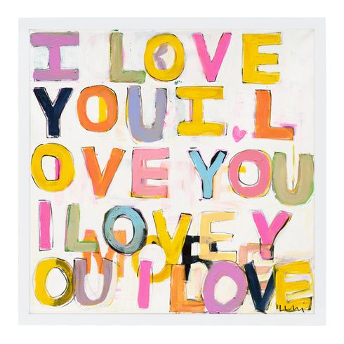Oui To Love colorful word art print by Kerri Rosenthal - Unique artwork for living room wall decor