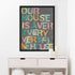 Our House colorful word art print by Kerri Rosenthal - Unique artwork for living room wall decor