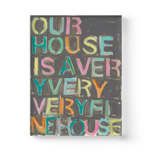 Our House colorful word art print by Kerri Rosenthal - Unique artwork for living room wall decor