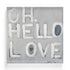 Oh, Hello Love grey white word wall art print artwork - Shop minimalist wall art decor by Kerri Rosenthal