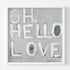 Oh, Hello Love grey white word wall art print - Shop minimalist wall art decor for the living room by Kerri Rosenthal