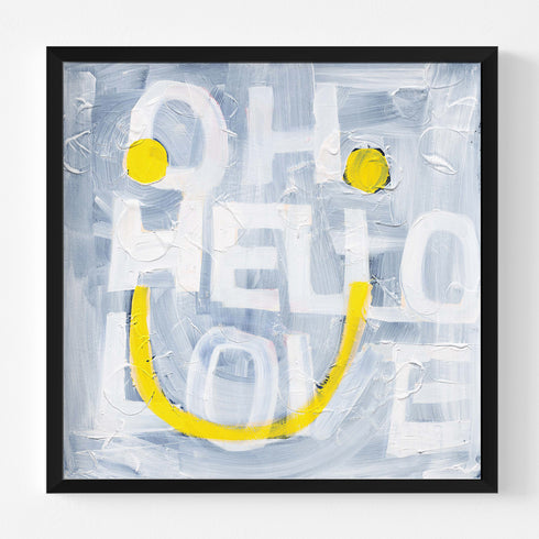 Oh Hello Smiley colorful word wall art print artwork - Shop abstract artwork decor for living room by Kerri Rosenthal