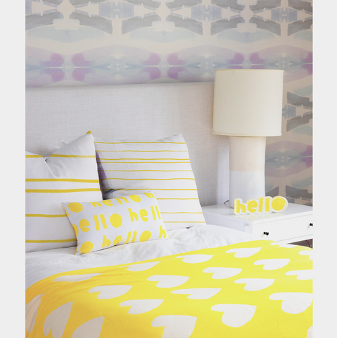 Yellow sunshine Oh Hi cute decorative throw pillows by Kerri Rosenthal - colorful throw pillow for bedroom