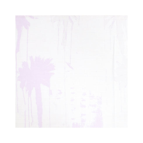 Pom-Poms Lilac cotton and oyster linen fabric - Kerri Rosenthal