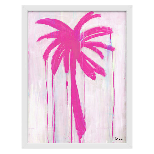 Pink Palms art print by Kerri Rosenthal - Unique artwork for living room wall decor