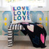 Colorful multi Love On Repeat cute decorative throw pillows by Kerri Rosenthal