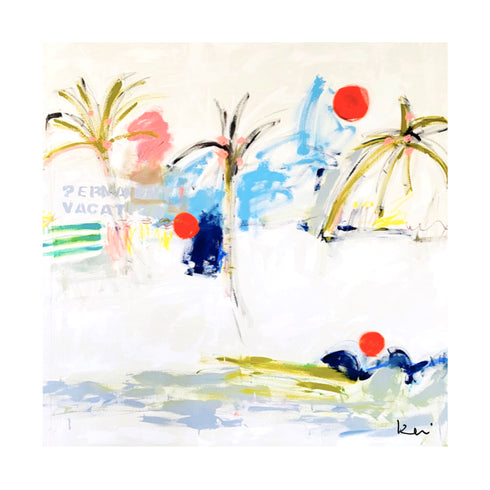 Permanent Vacation colorful art print by Kerri Rosenthal - Unique artwork for living room wall decor