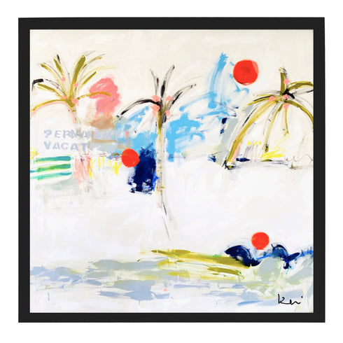 Permanent Vacation colorful art print by Kerri Rosenthal - Unique artwork for living room wall decor