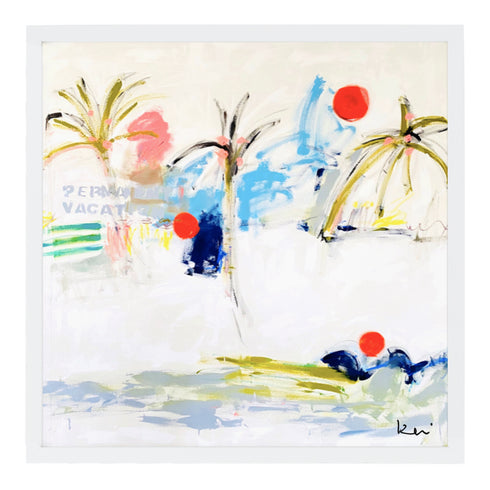 Permanent Vacation colorful art print by Kerri Rosenthal - Unique artwork for living room wall decor