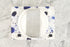 Splat Indigo blue cotton and oyster linen fabric - Kerri Rosenthal
