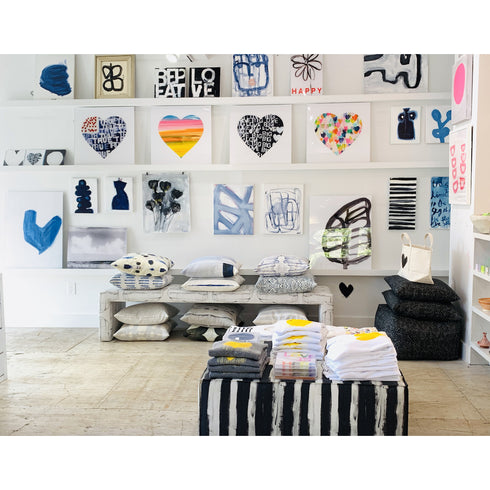 Colorful Crazy In Love Inside Out Art Print by Kerri Rosenthal - Unique artwork for living room decor