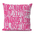 Pop pink Love Actually decorative square throw pillows by Kerri Rosenthal