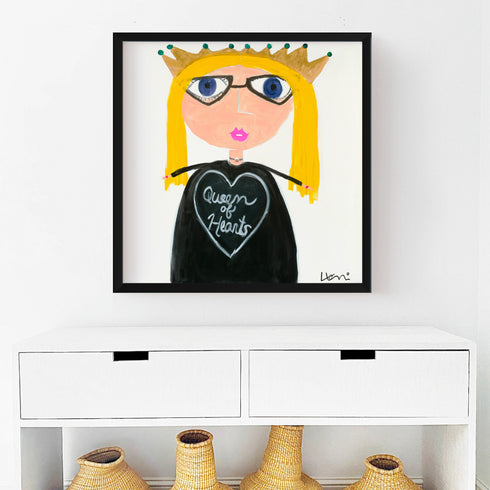 Queen Of Hearts art print by Kerri Rosenthal - Unique artwork for living room wall decor