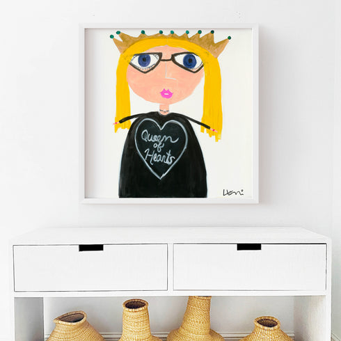 Queen Of Hearts art print by Kerri Rosenthal - Unique artwork for living room wall decor