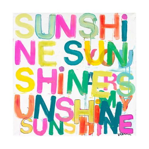 Read Between The Lines colorful word art print by Kerri Rosenthal - Unique artwork for living room wall decor