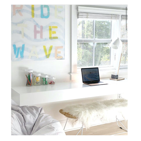 Ride The Wave Too colorful word art print by Kerri Rosenthal - Unique artwork for living room wall decor