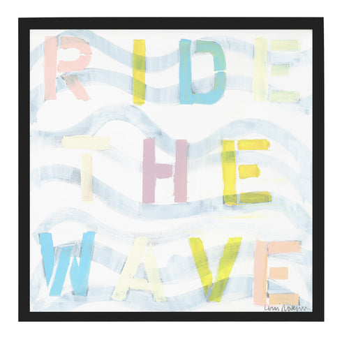Ride The Wave Too colorful word art print by Kerri Rosenthal - Unique artwork for living room wall decor