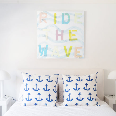 Ride The Wave Too colorful word art print by Kerri Rosenthal - Unique artwork for living room, bedroom wall decor