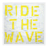 Ride The Wave white yellow word art print by Kerri Rosenthal - Unique artwork for living room wall decor