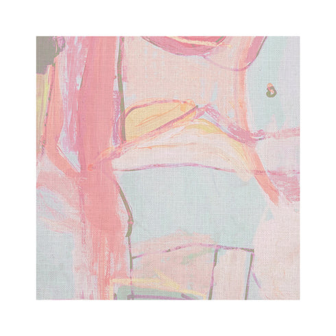 Right Or Wrong Bubblegum pink cotton and oyster linen fabric - Kerri Rosenthal
