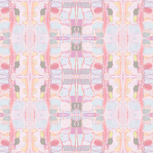 Right Or Wrong Bubblegum pink cotton and oyster linen fabric - Kerri Rosenthal