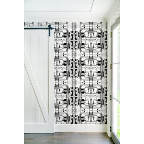 Modern high quality black right or wrong carbon eco- friendly wallpaper by kerri rosenthal