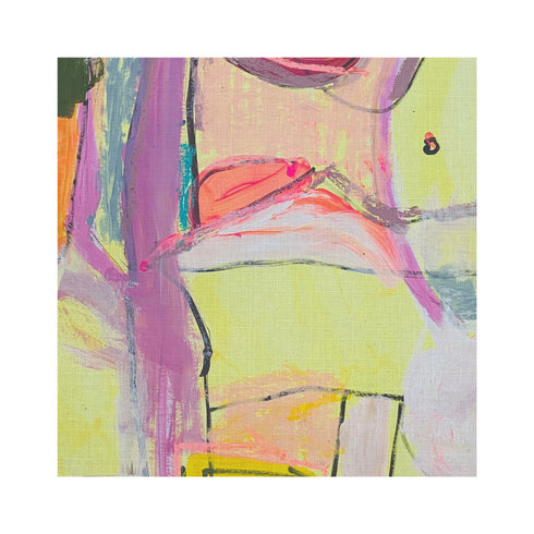 Right Or Wrong Citrine colorful cotton and oyster linen fabric - Kerri Rosenthal