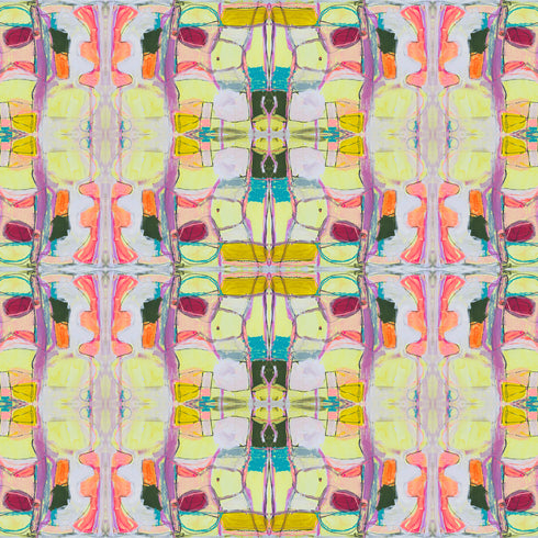 Right Or Wrong Citrine colorful cotton and oyster linen fabric - Kerri Rosenthal