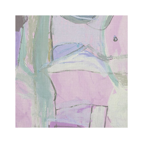 Right Or Wrong Lilac cotton and oyster linen fabric - Kerri Rosenthal