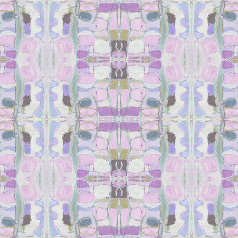 Right Or Wrong Lilac cotton and oyster linen fabric - Kerri Rosenthal