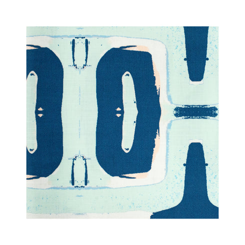 Robo Har Sky blue cotton and oyster linen fabric - Kerri Rosenthal