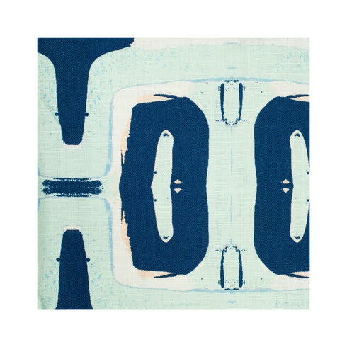 Robo Har Sky blue cotton and oyster linen fabric - Kerri Rosenthal