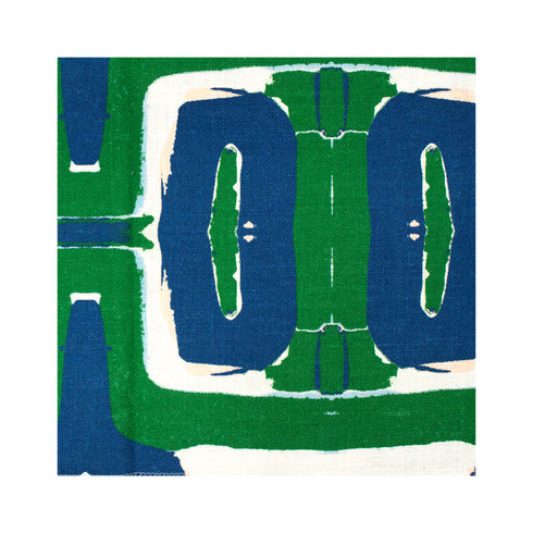 Robo Har Grass green cotton and oyster linen fabric - Kerri Rosenthal
