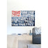 Red, White + True Flag indigo blue word art print by Kerri Rosenthal - Unique artwork for living room wall decor