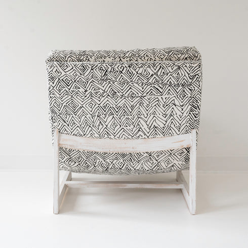 Jayney Carbon black and white Romeo Chair KR Furniture Collection. Super comfortable oversized and armless accent chairs in linen fabric for modern casual home decor with cherry wood frame, bleached white