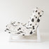 Black white Splat Oversized Armless Romeo Accent Chair in linen fabric for modern casual home decor by Kerri Rosenthal