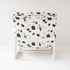 Black white Splat Oversized Armless Romeo Accent Chair in linen fabric for modern casual home decor by Kerri Rosenthal