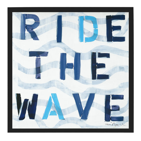 Safe To Shore indigo blue word art print by Kerri Rosenthal - Unique artwork for living room wall decor