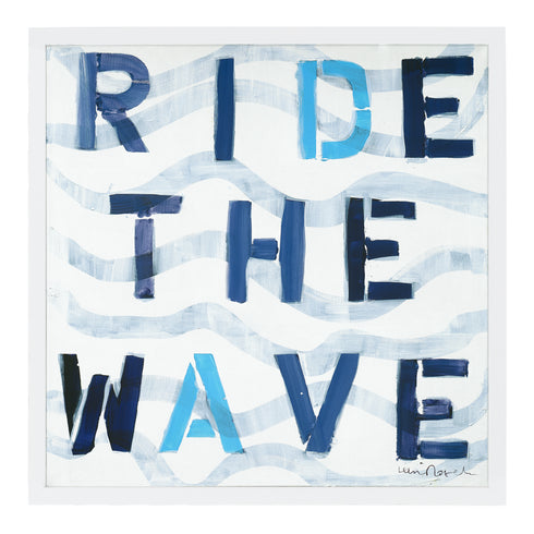Safe To Shore indigo blue word art print by Kerri Rosenthal - Unique artwork for living room wall decor