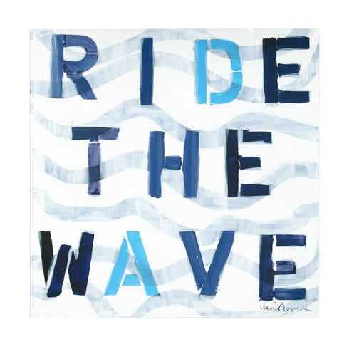 Safe To Shore indigo blue word art print by Kerri Rosenthal - Unique artwork for living room wall decor
