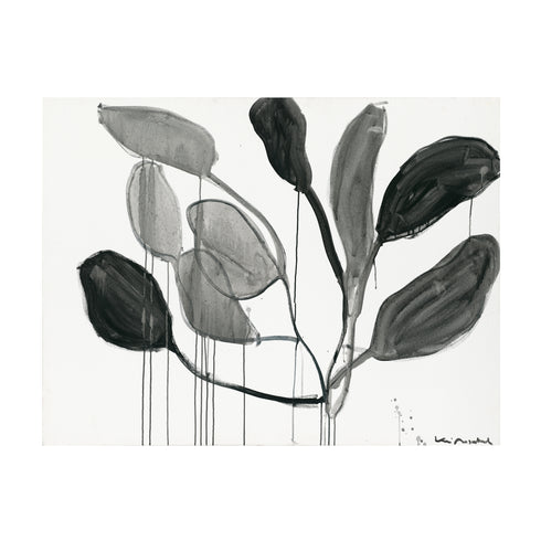 Sagaponic black grey art print by Kerri Rosenthal - Unique artwork for living room wall decor