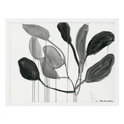 Sagaponic black grey art print by Kerri Rosenthal - Unique artwork for living room wall decor